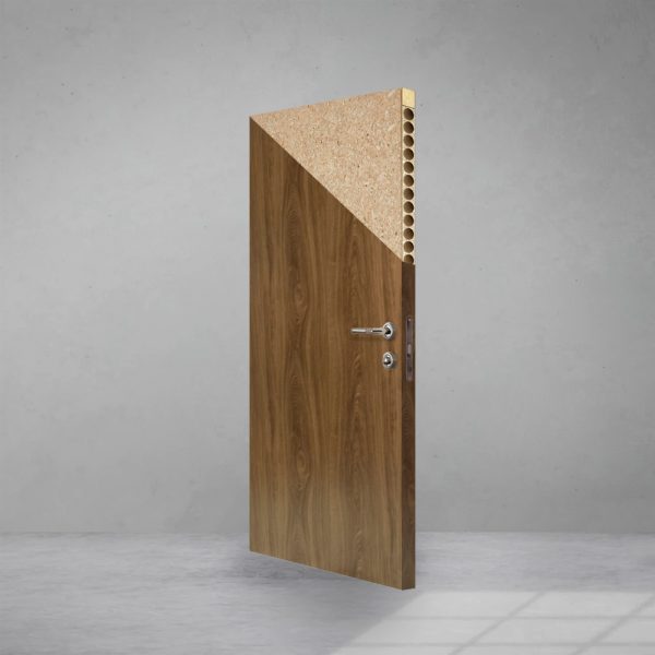 Puerta Semisólida Premium Nogal